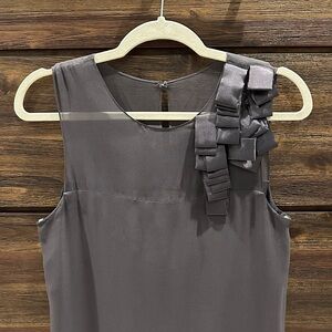 Taylor Elegant Gray Sleeveless Dress with Ruffle Accent